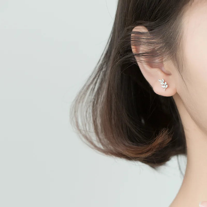 Aros Spark Leaf — Plata 925 [prt-2]