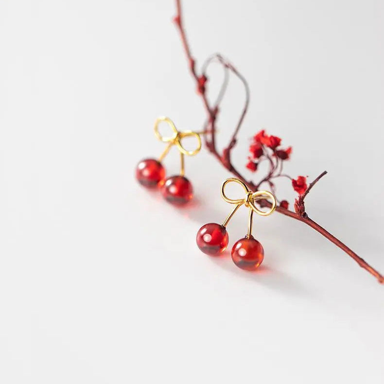 Aros Cherry Bow — Plata 925 [prt-3]