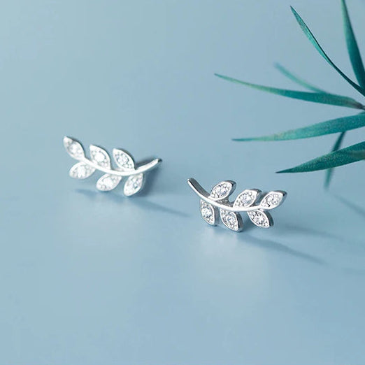 Aros Spark Leaf — Plata 925 [prt-2]