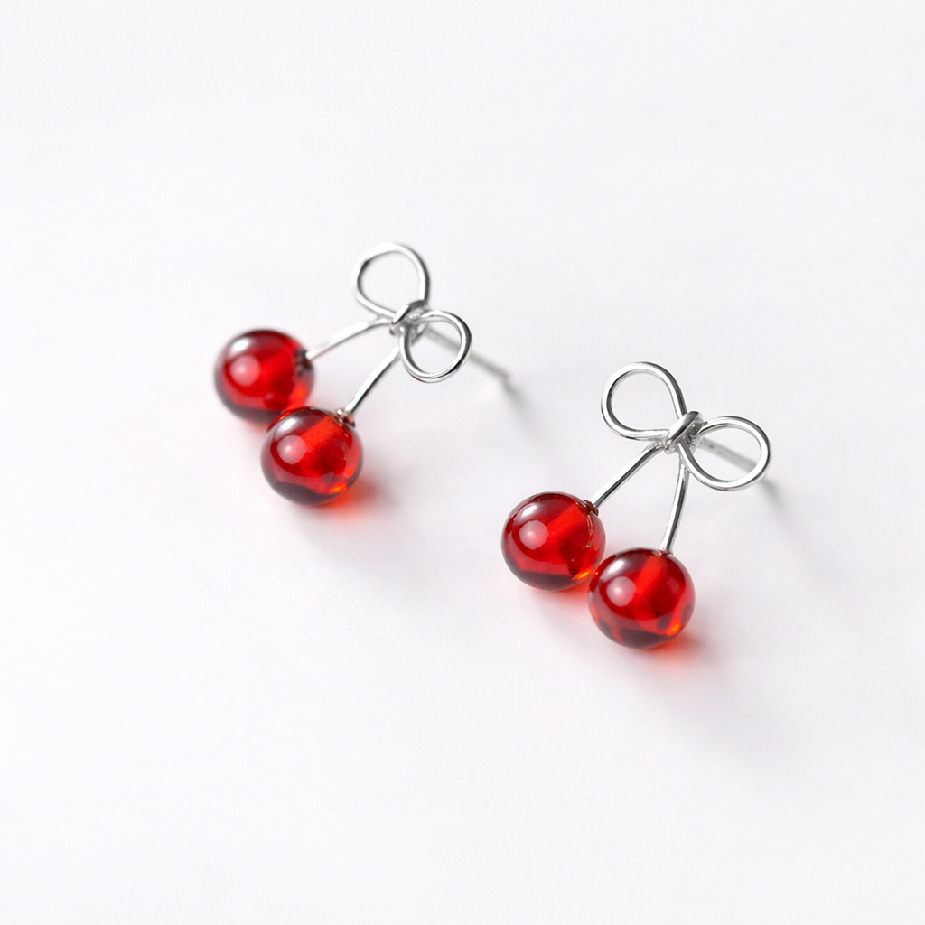 Aros Cherry Bow — Plata 925 [prt-3]