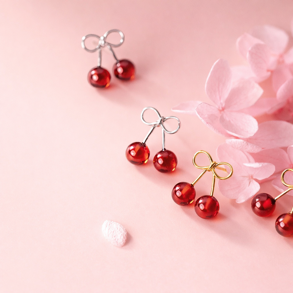 Aros Cherry Bow — Plata 925 [prt-3]