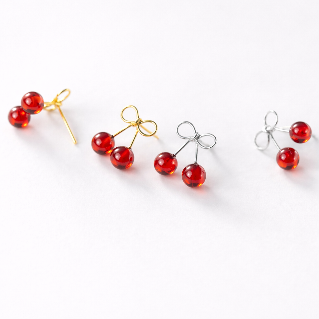 Aros Cherry Bow — Plata 925 [prt-3]